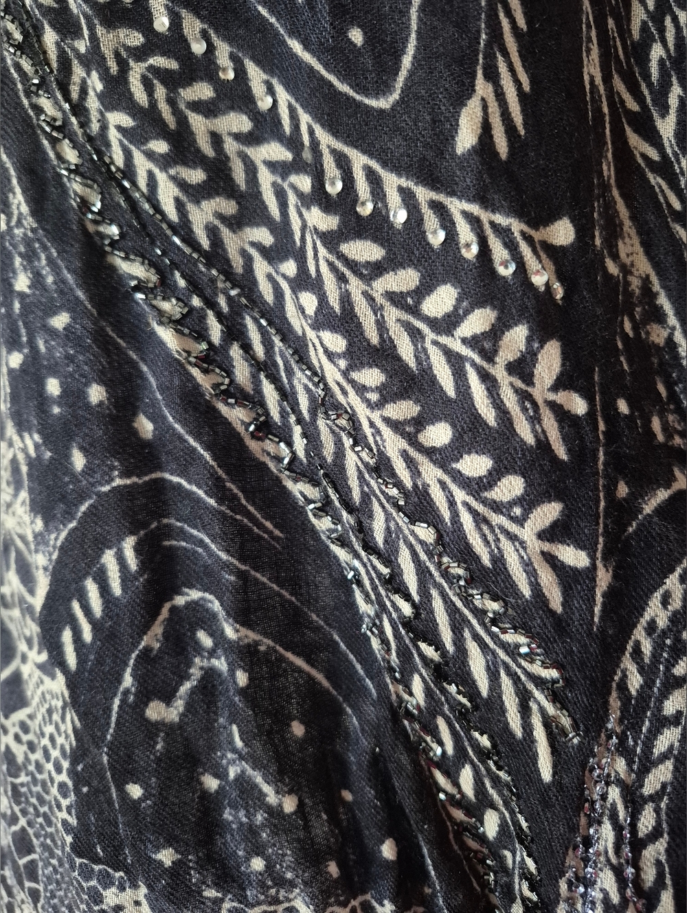 Anthropologie Petanu by Pashma Silk&Wool shawl Scarf Wrap Poncho OS - Picture 9 of 12